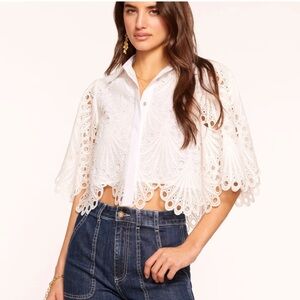 Ramy Brook Myrtle Embroidered Blouse Size Large
